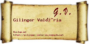 Gilinger Valéria névjegykártya